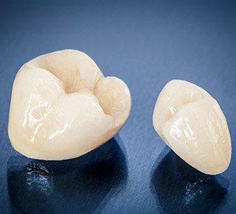 Dental crowns before placement