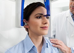 Woman receiving 3D cone beam scan